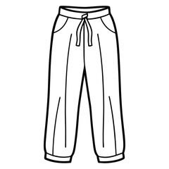 Lightweight Linen Pants Relaxed Fit Line Art Illustration