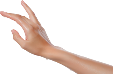 Close up of wet hand