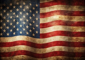 High-Resolution 3D USA Flag in Vintage Style Photography for Patriotic Themes