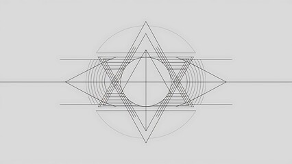 Geometric fusion - abstract harmony of triangles and circles in minimalist background design. Shapes and lines design for wallpaper, banner, background, landing page, wall art, invitation, prints