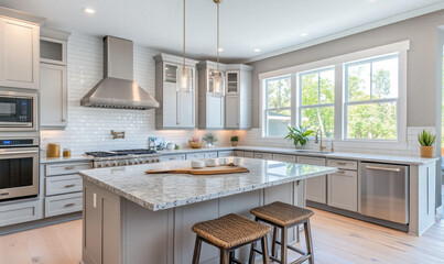 A modern simple interior of Kitchen