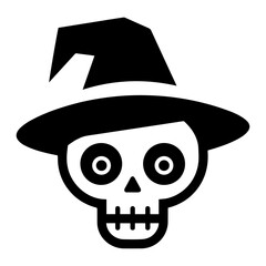 Halloween skull icon vector illustration.