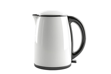 white electric kettle isolated on a transparent background