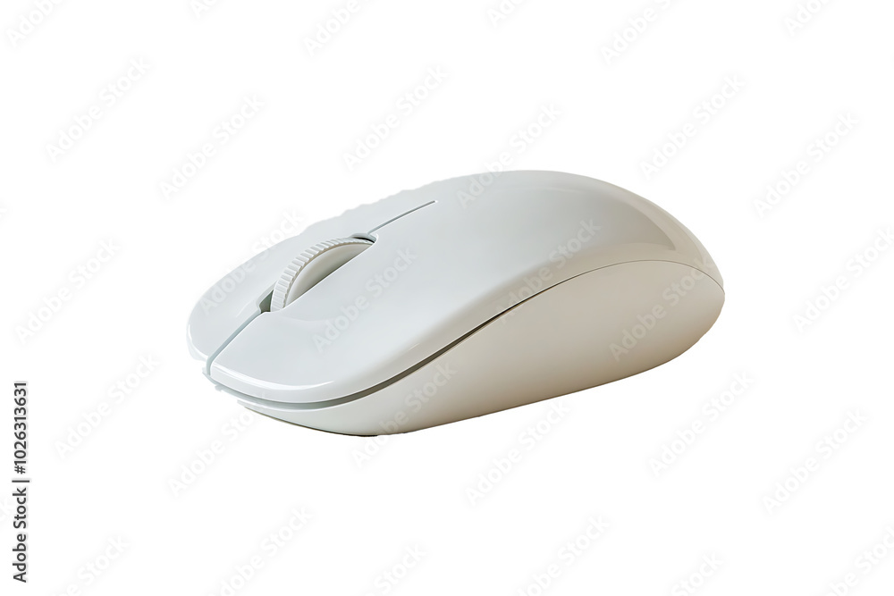 Poster white computer mouse isolated on a transparent background