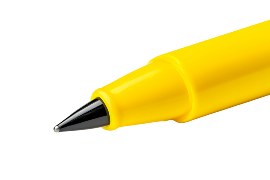 yellow pen isolated on a transparent background