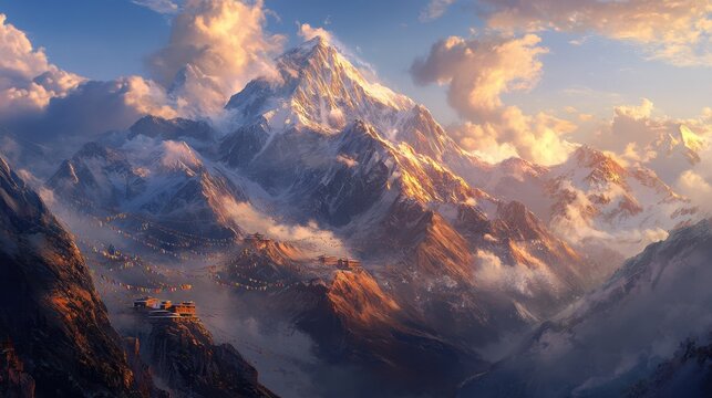 Sunrise Over the Majestic Himalayas