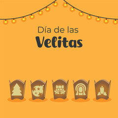 Day of the little candles light in colombia, night of December 7th