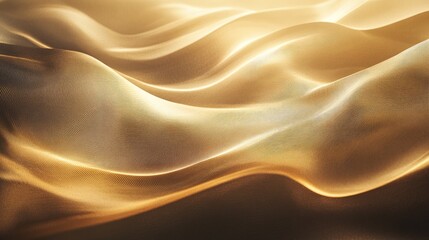 Obraz premium Smooth Golden Waves in 3D Background