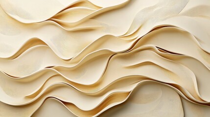 Obraz premium Abstract Golden Waves in 3D Fluid Style