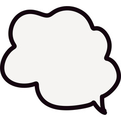 Hand-drawn thought bubbles without background can be used as png.