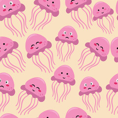 jellyfish seamless pattern