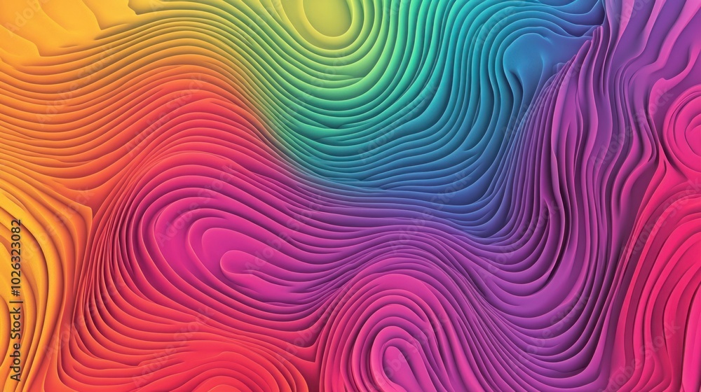 Aufkleber abstract colorful wavy background with rainbow gradient and 3d effect.