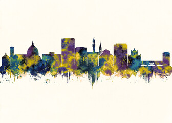 Fototapeta premium Florence City Skyline. Cityscape Skyscraper Buildings Landscape City Downtown Abstract Landmarks Travel Background Modern Art Architecture Business View Building Corporate