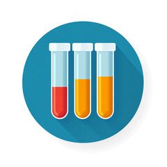 Flat icon of laboratory test tube, isolated on a white background. 