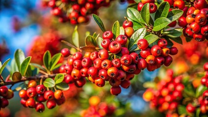 Obraz premium Myrtle bush with autumn berries in low angle view