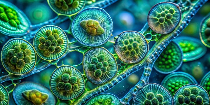 Discover the Intricate Structure of Nostoc Under Microscope - A Fascinating Look at Cyanobacteria and Its Unique