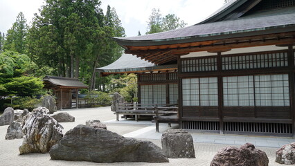 Japanese rock garden in Kongobuji temple