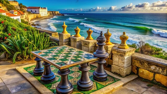 Urban Chess Table in Ericeira, Portugal &acirc;&euro;&ldquo; Outdoor Exploration Photography