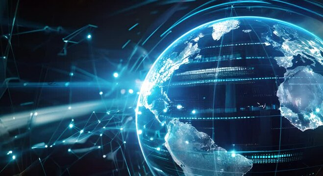Global Network Connection with Futuristic Design