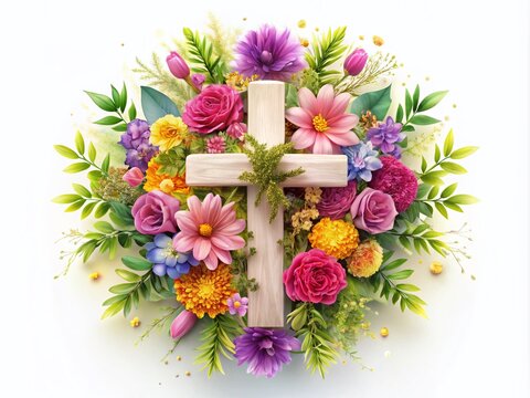 Elegant First Communion Logo Design for Celebratory Invitations and Religious Events with Cross and Floral Elements