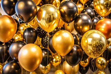 Elegant Gold and Black Balloon Decorations for Parties, Events, and Celebrations - Perfect for Festive Occasions and