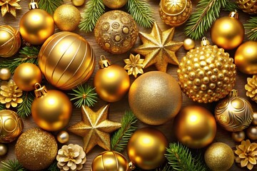 Elegant Gold Christmas Clipart for Holiday Designs, Seasonal Crafts, and Festive Decorations to Enhance Your Creative