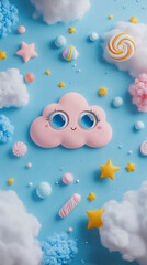 kawaii-style wallpaper featuring cute pastel colors and adorable characters, evoking feelings of joy, playfulness, and warmth. Perfect for adding a cheerful touch to your digital space