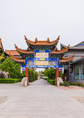 Fototapeta premium Landscape of Great Mercy Zen Temple, Shengfang town, Hebei