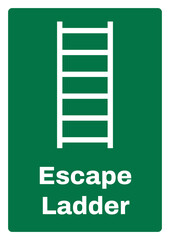 OSHA/ANSI emergency and first aid safety signs sentence case text_escape ladder_portrait size a4/a3/a2/a1	
