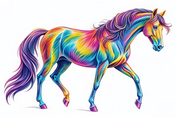 Obraz premium Elegant Horse Line Drawing - Minimalist Art for Horse Lovers, Equine Decor, and Modern Home Aesthetics