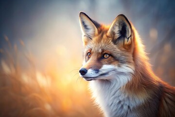 Mystical red fox with an enchanting aura