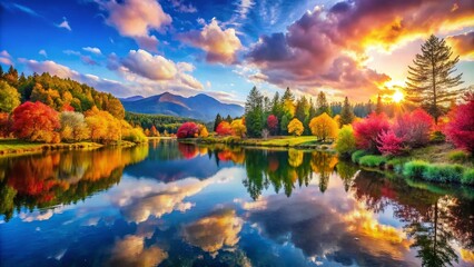 Fototapeta premium Embracing Peace and Joy: Tranquil Moments for Inner Harmony and Happiness in Nature's Serenity