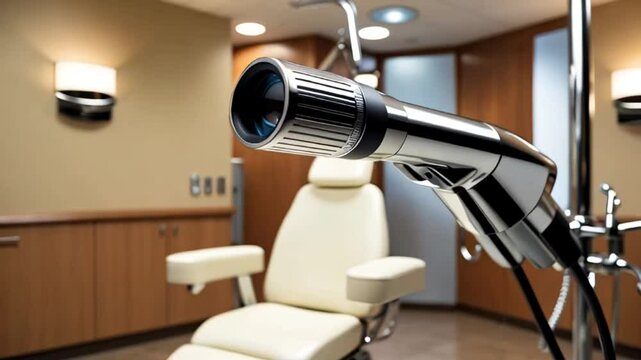 modern colposcope in the gynecology office

