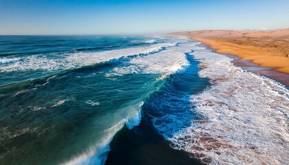 Obraz premium drone footage of ocean waves tamri morocco