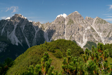 Mountain peak with clear sky