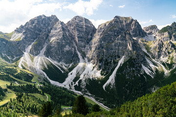 Mountains with falling rocks