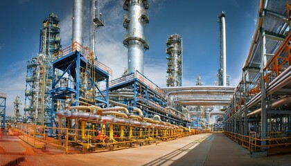 Fototapeta premium refinery components inside a refinery