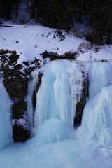 Frozen waterfall on a way to Canyon City