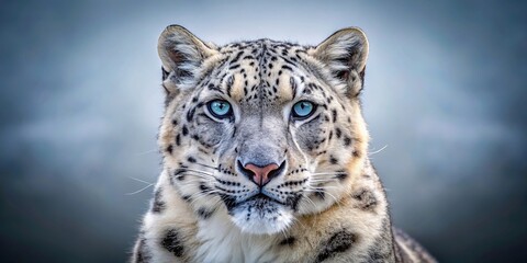Fototapeta premium Nature photography of an elegant symmetrical robot snow leopard