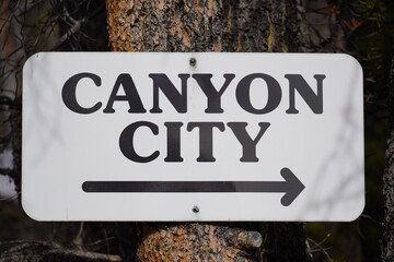 Yukon territories canyon city sign