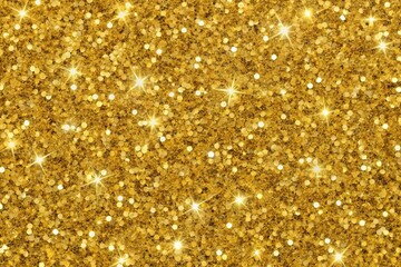 Shiny festive background filled with golden glitter confetti in a seamless square texture at a tilted angle
