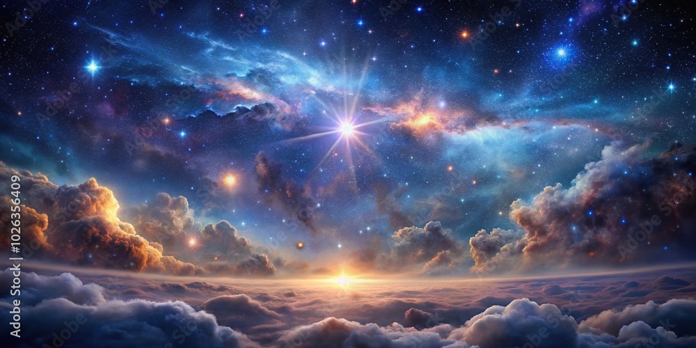 Canvas Prints nebulous starfield and interstellar clouds on dark background
