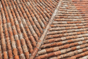 Old roof made with tiles