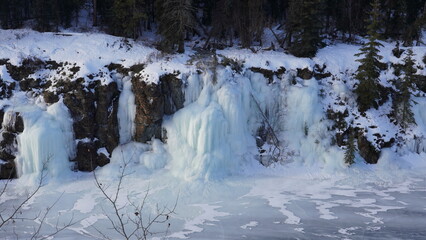 Frozen waterfall on a way to Canyon City