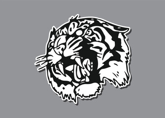 Tiger head logo illustration tattoo design element