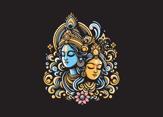 Lord Krishna Lord Radha Krishna, illustration