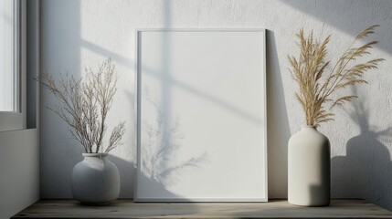 Poster mockup, front view, white screen, clean and simple, no text no logo symbol icon