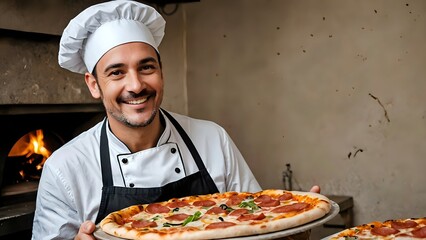 chef with pizza