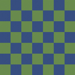 Blue and green checkered seamless pattern.Plaid with twill weave repeat pattern.Geometric vector graphic background.
