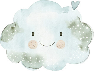 Smiling cloud with heart